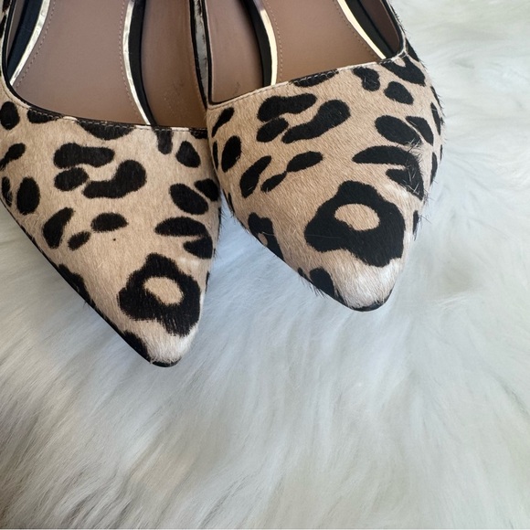 Animal print on calf hair pump closed toe pointy heels - Picture 5 of 11